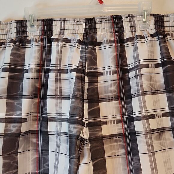 Speedo Swim Trunks Shorts Bathing Suit Lined Black/White Men's Sz Large EUC NICE - Picture 8 of 12